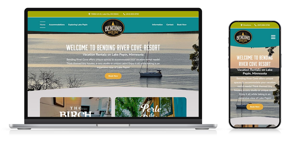 bending river cove website responsive 2026