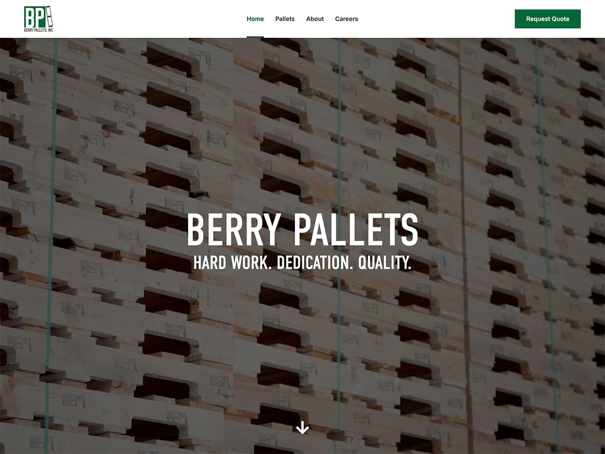 berry pallets web screenshot