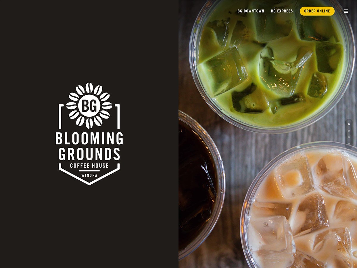 blooming grounds website screenshot 2026