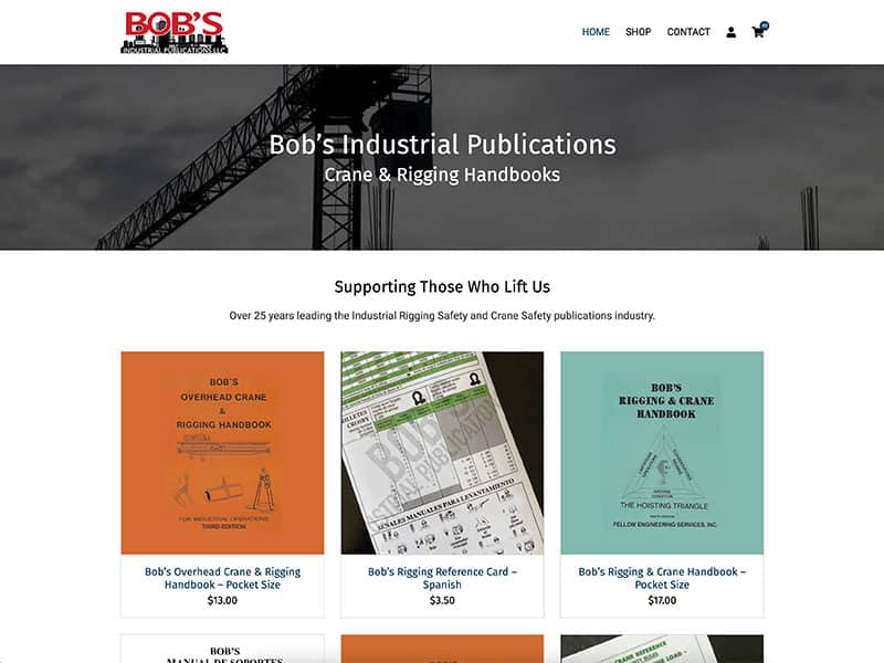 Ecommerce website design for Bob's Industrial Publications