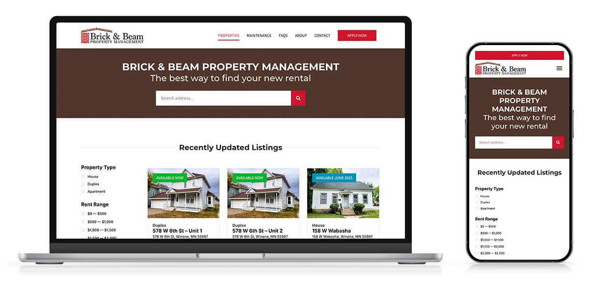 brick and beam responsive site