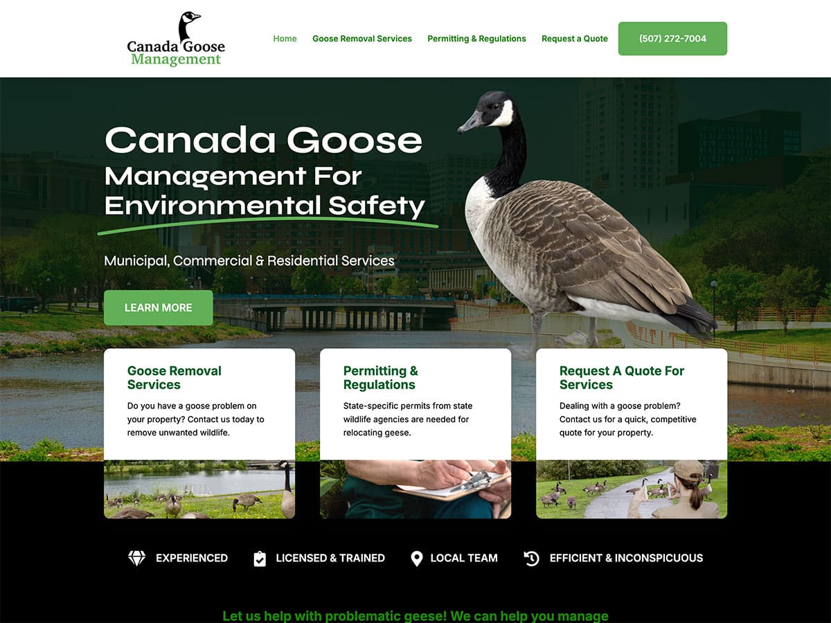 canada goose removal web screenshot