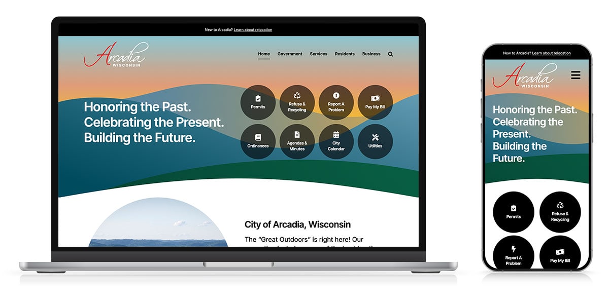city of arcadia wi website responsive
