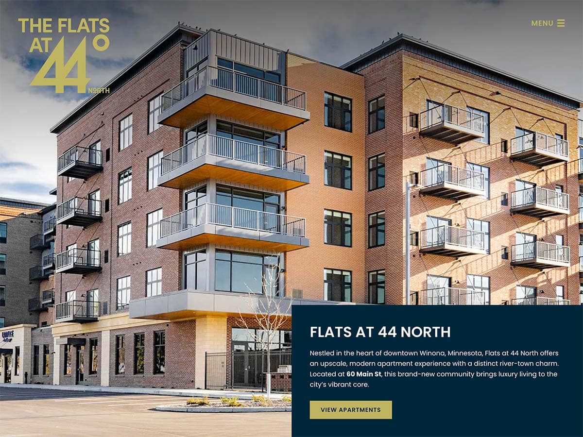 flats 44 north website screenshot