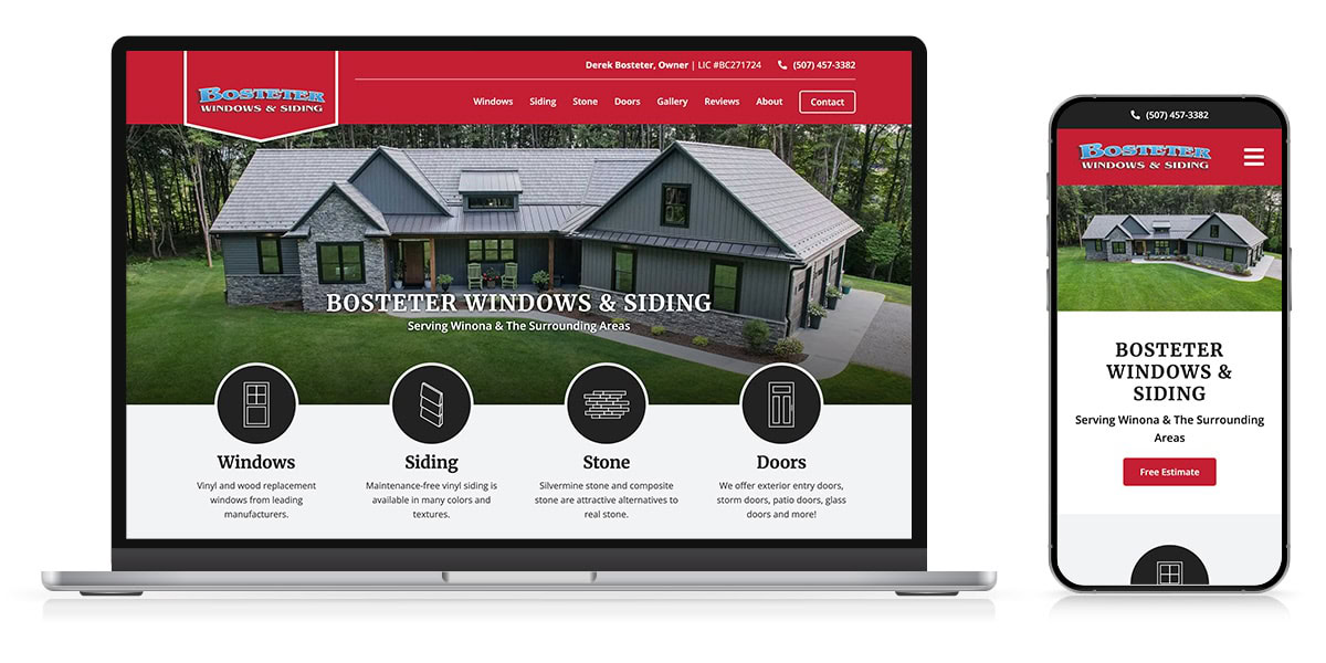 Installation Website Design for Bosteter Windows & Siding