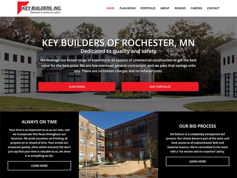 construction website design for Key Builders, Inc.