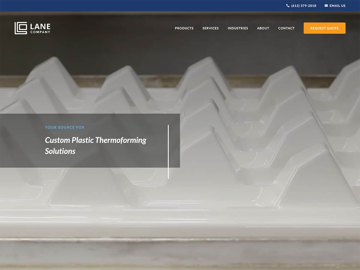 manufacturing website upgrade Lane Plastics
