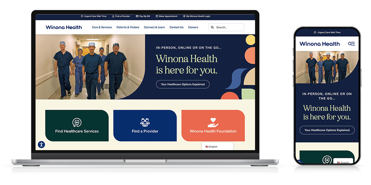 Medical website design for Winona Health