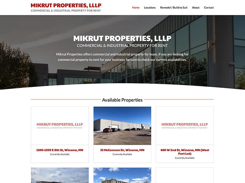 Property Management Website Design - Mikrut Properties