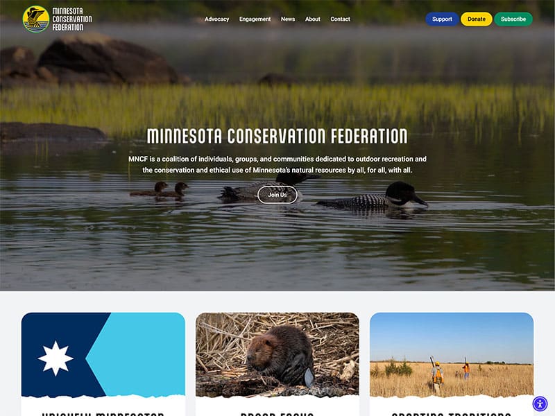 mncf website screenshot 1