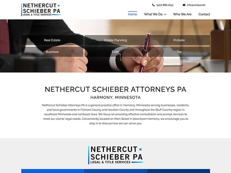 Attorney Website Design for Nethercut Schieber Attorneys PA