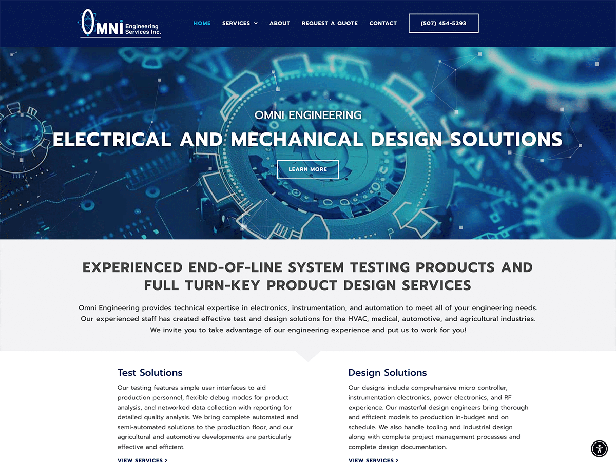 omni engineering website design