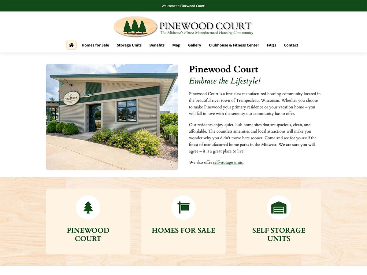 Property Management Website Design for Pinewood Court