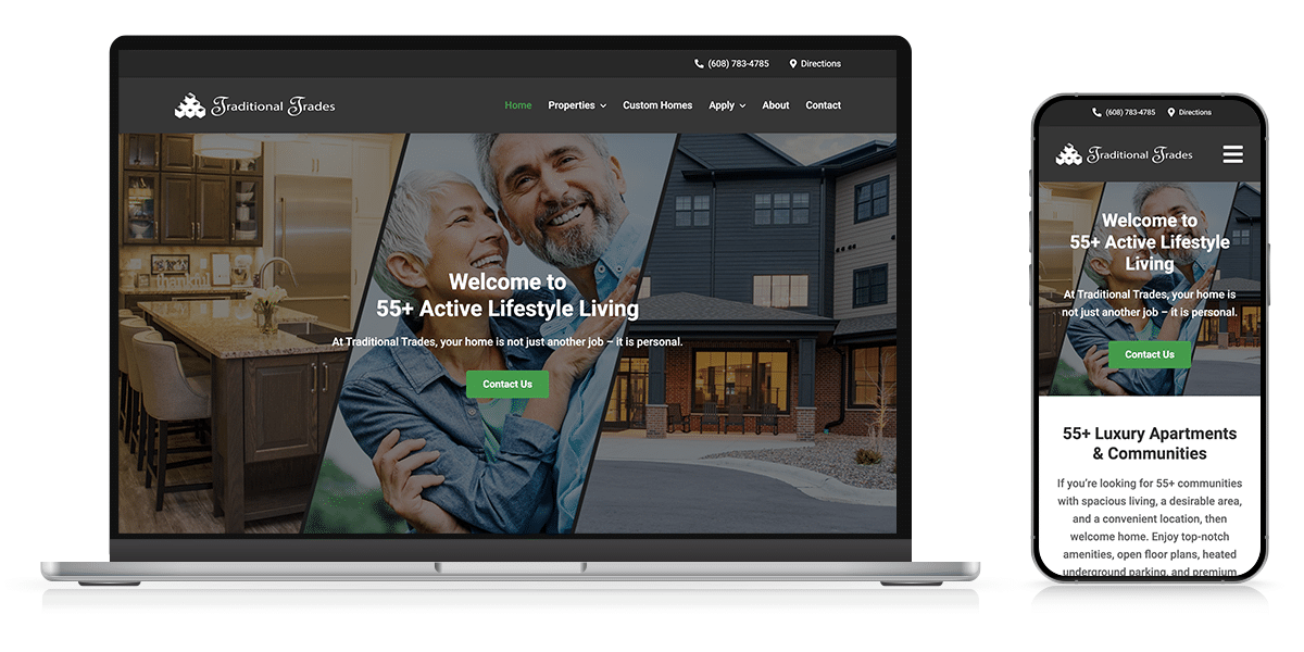 property management website design responsive