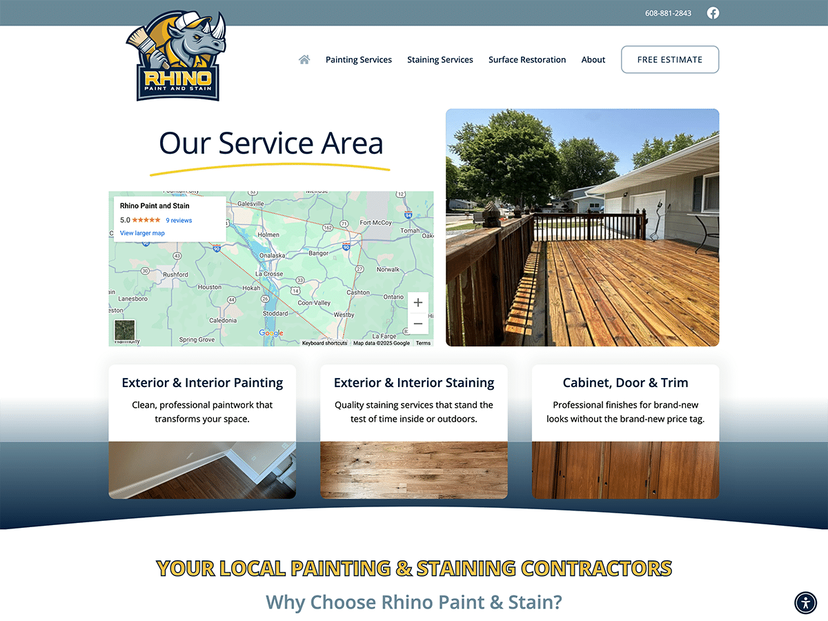 Website Design: Rhino Paint & Stain