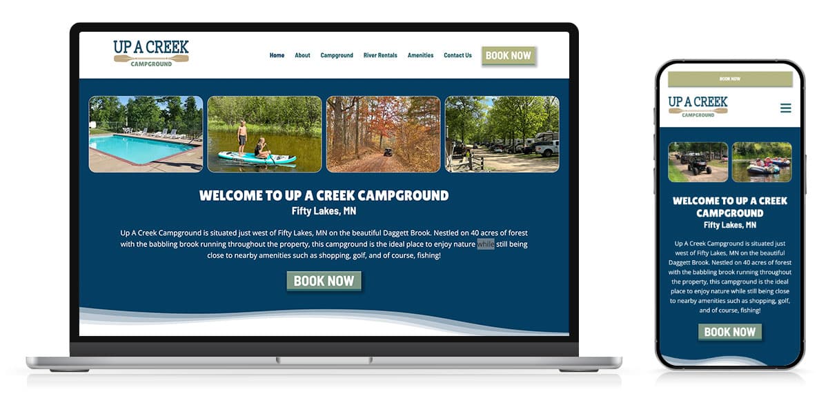 up a creek campground responsive site