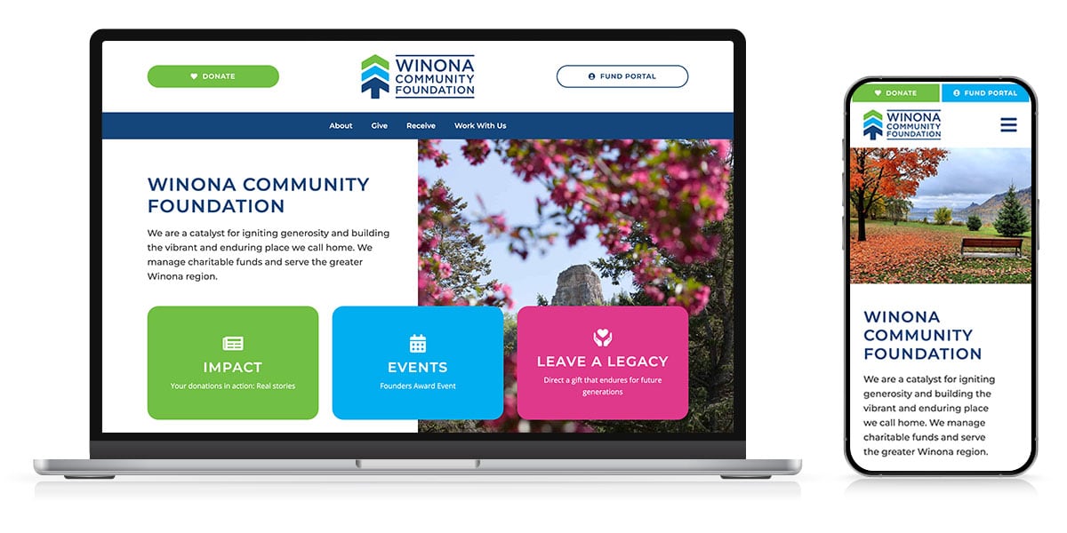 winona community foundation website responsive