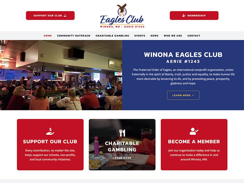 Non-Profit Website Design - Winona Eagles Club