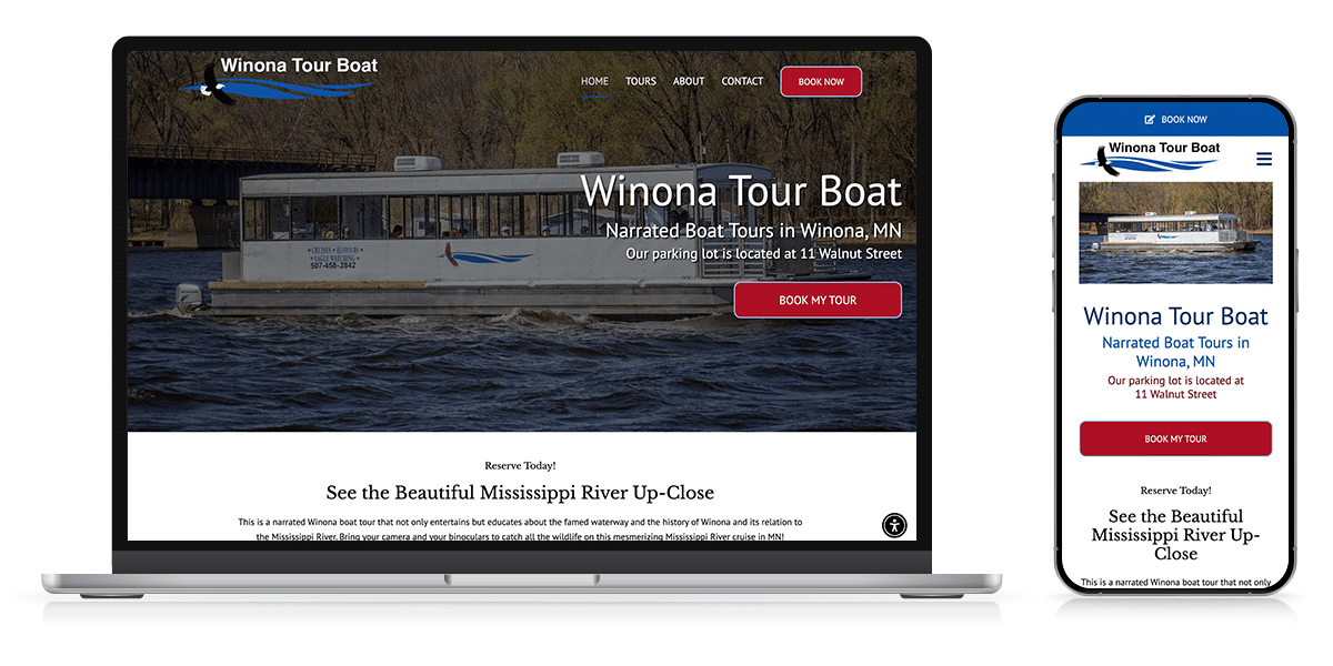 winona tour boat tourism website refresh